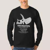 Triceratops Fossil Skull Dinosaur Fact Sheet Tシャツ (正面)