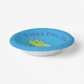 Triceratops happy dinosaurs cartoon ペーパーボウル (傾斜あり)
