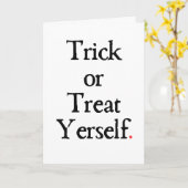 TrickまたはTreat Yerselfハロウィーンカード カード (黄色い花)