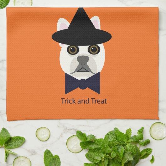 Trick and Treat Dog キッチンタオル (折り畳み)