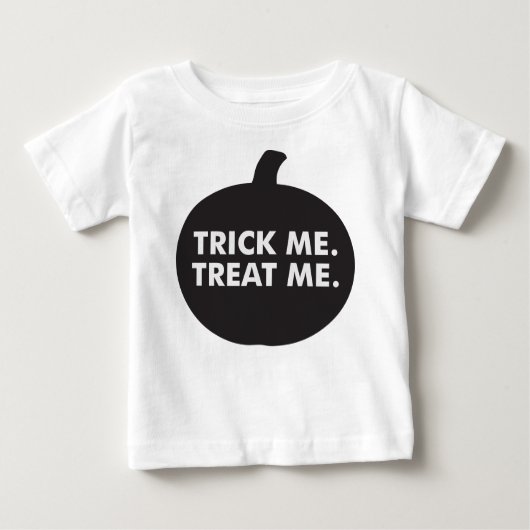 Trick Me Treat Me、白黒ベビーTシャツ ベビーTシャツ (正面)