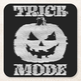 Trick Mode Glitchy Pumpkin スクエアペーパーコースター