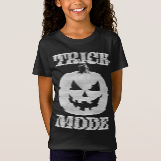 Trick Mode Glitchy Pumpkin Kids Tシャツ (正面)