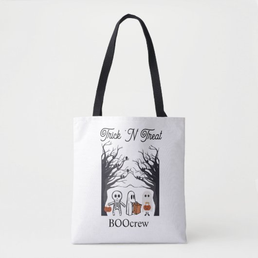🎃 Trick’N’ Treat BOOcrew Tote Bag | Cute Hallowee トートバッグ (正面)