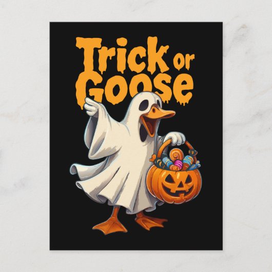 Trick or Goose Halloween Goose ポストカード (正面)