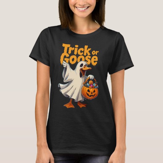 Trick or Goose Halloween Goose Tシャツ (正面)