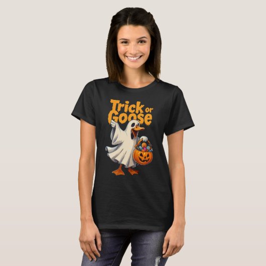 Trick or Goose Halloween Goose Tシャツ (正面フル)