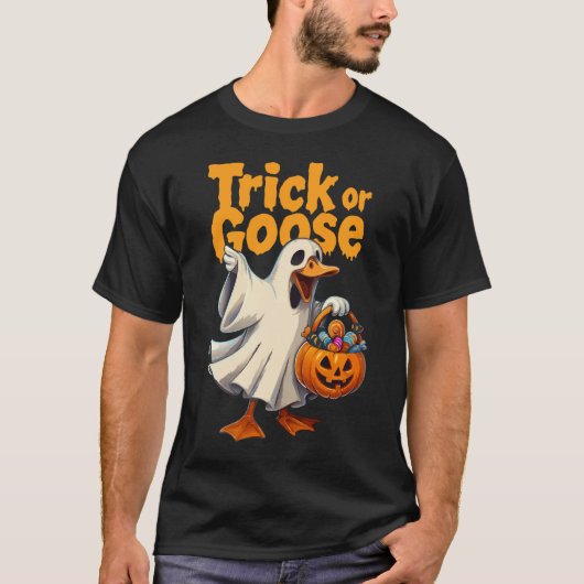 Trick or Goose Halloween Goose Tシャツ (正面)