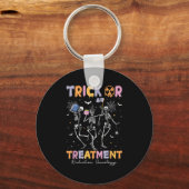 Trick Or Halloween Radiation Oncology Rad Therapy  キーホルダー (正面)