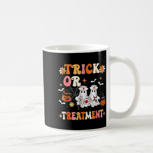 Trick Or Halloween Radiation Oncology Rad Therapy コーヒーマグカップ (右)