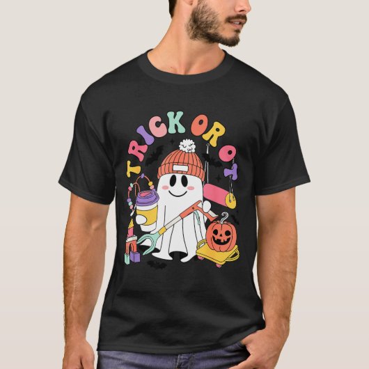 Trick Or Ot Occupational Therast Ghost Halloween W Tシャツ (正面)