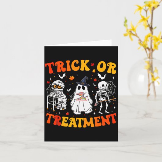 Trick Or Pt Physical Therapy Therast Halloween  カード (黄色い花)