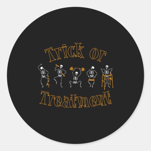Trick Or Pt Physical Therapy Therast Halloween ラウンドシール (正面)