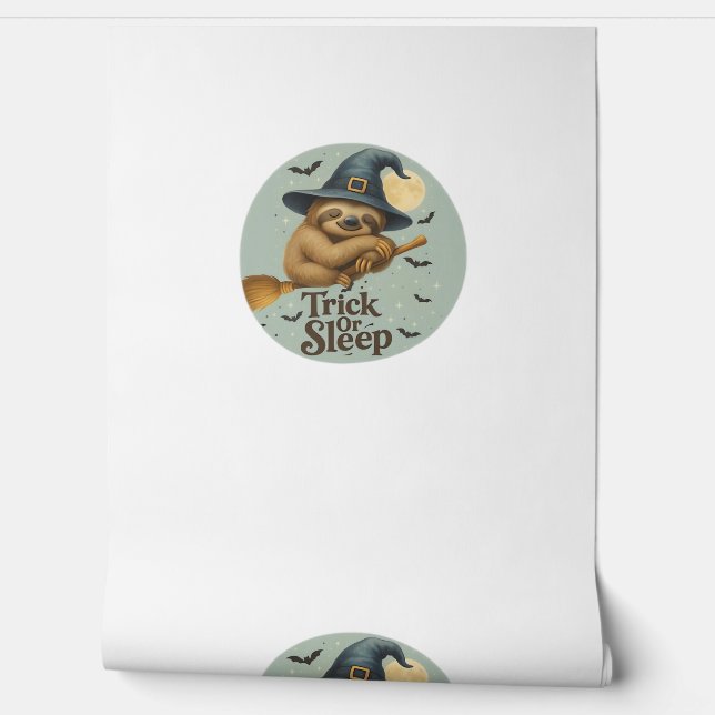 Trick or Sleep – Cute Witch Sloth Halloween Pun Ar 壁紙 (ほどく)