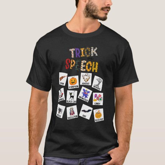 Trick Or Speech Halloween AAC SLP Squad Speech Lan Tシャツ (正面)