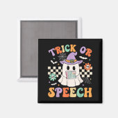 Trick Or Speech Halloween Slp Retro Speech Therapy マグネット (正面/裏面)