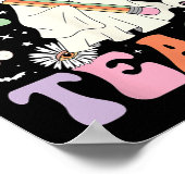 Trick Or Teach Cute Teacher Halloween Retro Floral ポスター (角)