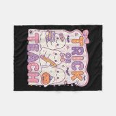 Trick Or Teach Retro Halloween Teacher Look  フリースブランケット (正面(横))