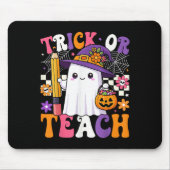 Trick Or Teach Teacher Pencil Ghost Funny Hallowee マウスパッド (正面)