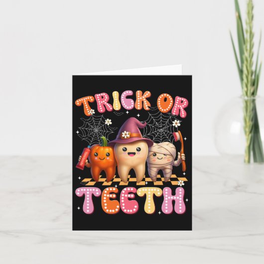 Trick Or Teeth Crew Dental Halloween Costumes Wome カード (正面)