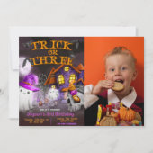 Trick or Three - 怖い3歳の誕生日招待状 招待状 (正面)