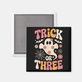 Trick Or Three 3歳の誕生日 グルービーな幽霊 H マグネット (正面/裏面)