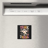 Trick Or Three 3歳の誕生日 グルービーな幽霊 H マグネット (インサイチュ (食洗機))