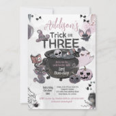Trick or Three 3rd Birthday Halloween 招待状 (正面)