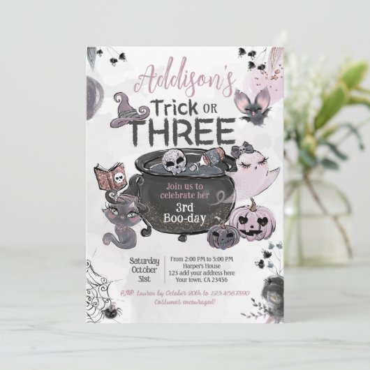 Trick or Three 3rd Birthday Halloween 招待状 (スタンド正面)