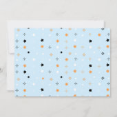 Trick or Three Blue Halloween Cute Ghost 招待状 (裏面)