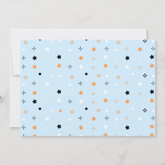 Trick or Three Blue Halloween Cute Ghost 招待状 (裏面)