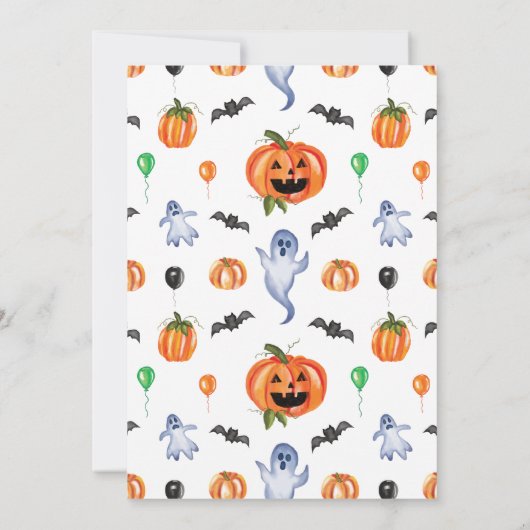 Trick or Three Halloween 3rd Birthday Invitation 招待状 (裏面)