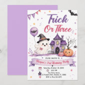 Trick or Three Halloween Birthday Party 招待状 (正面/裏面)