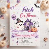 Trick or Three Halloween Birthday Party 招待状
