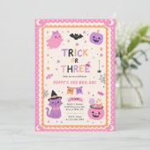 Trick Or Three Halloween Ghost 3rd Birthday 招待状 (スタンド正面)