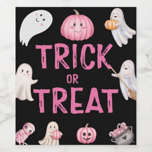 Trick Or Three Halloween Ghost 3rd Birthday Party ワインラベル (シングルラベル)