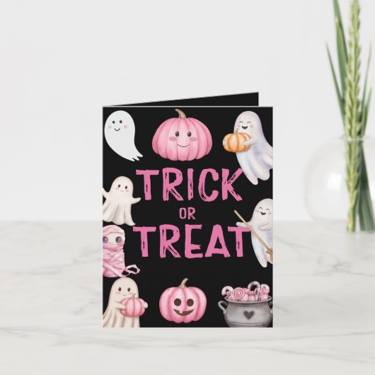 Trick Or Three Halloween Ghost 3rd Birthday Party 招待状 (正面)