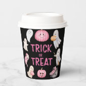 Trick Or Three Halloween Ghost 3rd Birthday Party 紙コップ (正面)