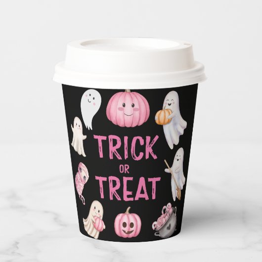 Trick Or Three Halloween Ghost 3rd Birthday Party 紙コップ (正面)