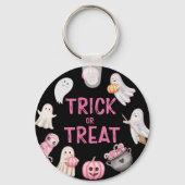 Trick Or Three Halloween Ghost Birthday Party キーホルダー (正面)
