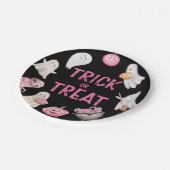 Trick Or Three Halloween Ghost Birthday Party ペーパープレート (アングル)