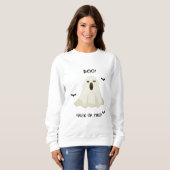 Trick or Tired – Funny Ghost Halloween Sweatshirt スウェットシャツ (正面フル)
