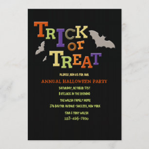 Trick or Treatハローウィンパーティ招待状 招待状