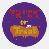 Trick or Treat おもしろい Boo Halloweenステッカー ラウンドシール (正面)