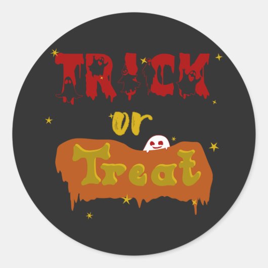 Trick or Treat おもしろい Boo Halloweenステッカー ラウンドシール (正面)