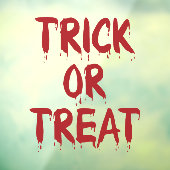 Trick or Treat 赤い血のタイポグラフィ ハロウィン ウィンドウサイン (シート3)