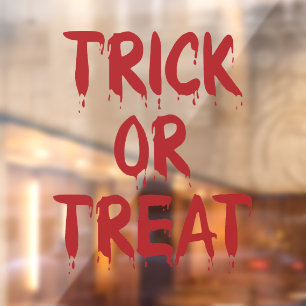 Trick or Treat 赤い血のタイポグラフィ ハロウィン ウィンドウサイン