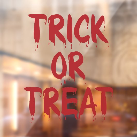 Trick or Treat 赤い血のタイポグラフィ ハロウィン ウィンドウサイン (シート2)