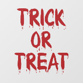 Trick or Treat 赤い血のタイポグラフィ ハロウィン ウィンドウサイン (シート)