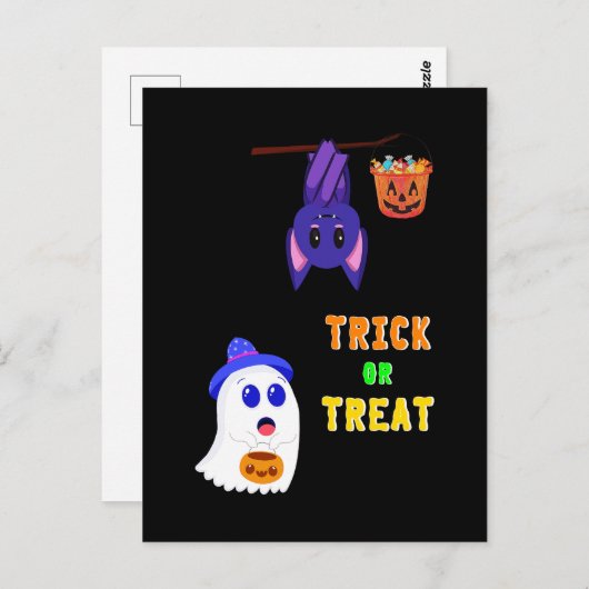 Trick or Treat! Bats candy on October 31st for Hal ポストカード (正面/裏面)